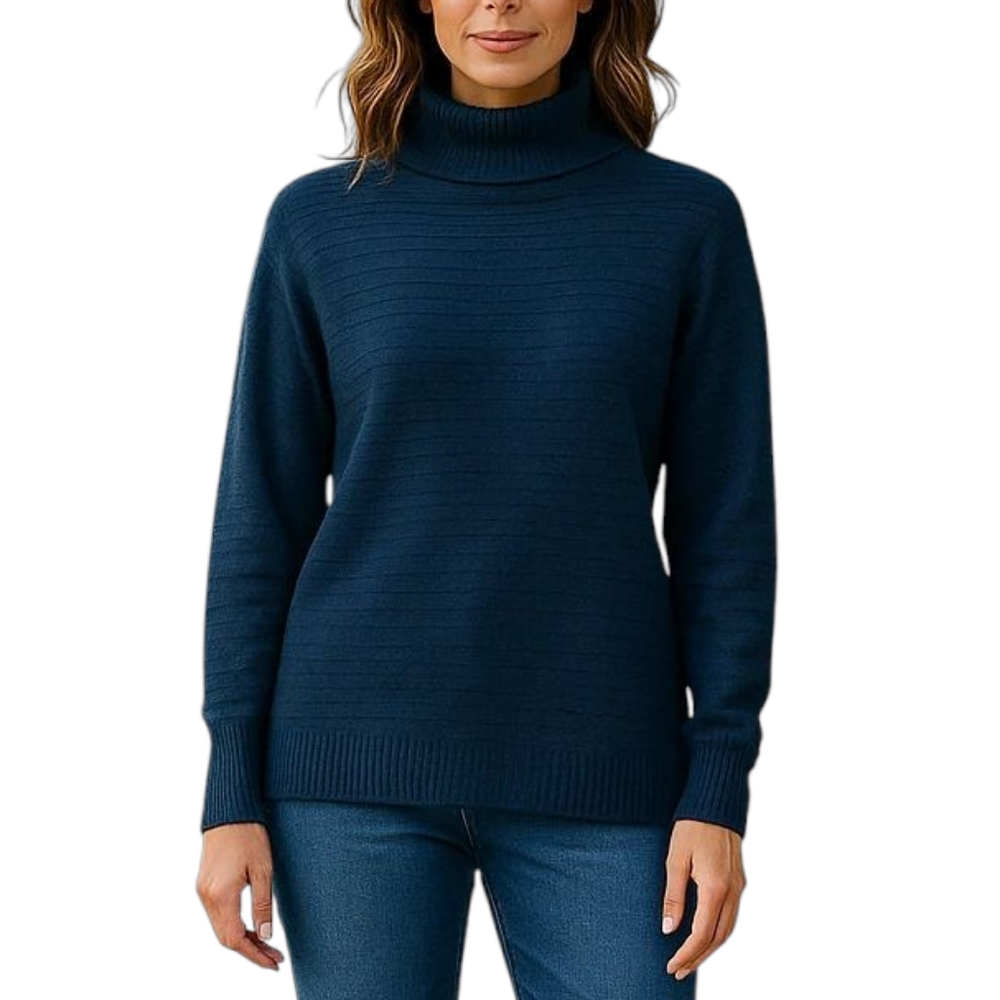 NIC+ZOE  Funnel Neck Pullover Sweater Size XS in Navy